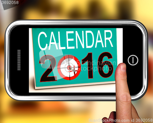 Image of Calendar 2016 On Smartphone Shows Future Calendar