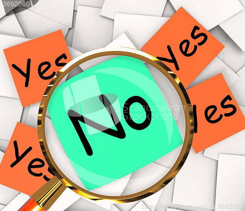 Image of Yes No Post-It Papers Show Affirmative Or Negative