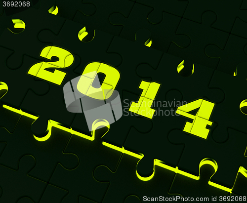 Image of Two Thousand And Fourteen On Puzzle Shows Year 2014 Resolution