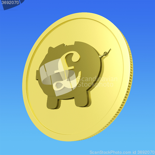 Image of Pound Piggy Coin Showing Britain Finances