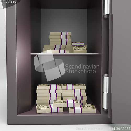 Image of Open Safe With Money Shows Investment Funds