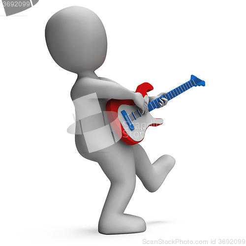 Image of Guitarist Shows Rock Music Guitar Playing And Character