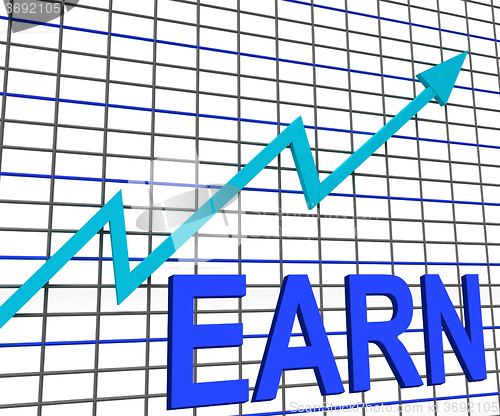 Image of Earn Graph Chart Shows Increase Earnings Growing