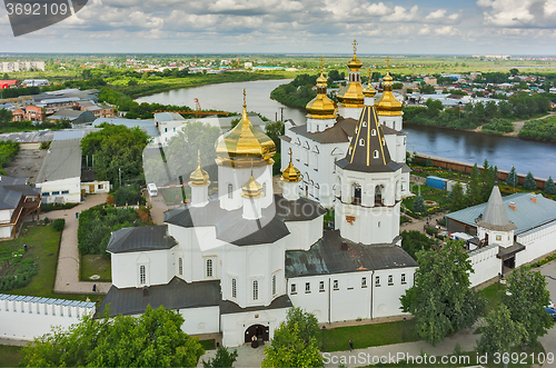 Image of Aerial view on Holy Trinity Monastery. Tyumen