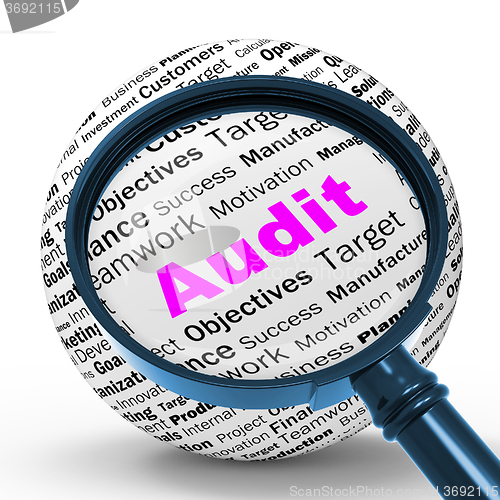 Image of Audit Magnifier Definition Means Financial Inspection Or Audit