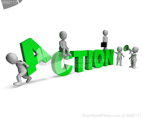 Image of Action Characters Shows Motivated Proactive Or Activity