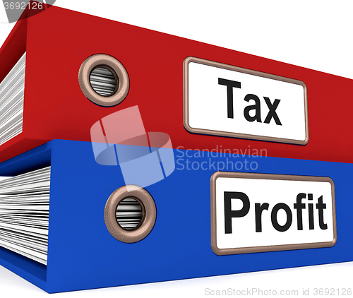 Image of Tax Profit Folders Show Paying Income Taxes