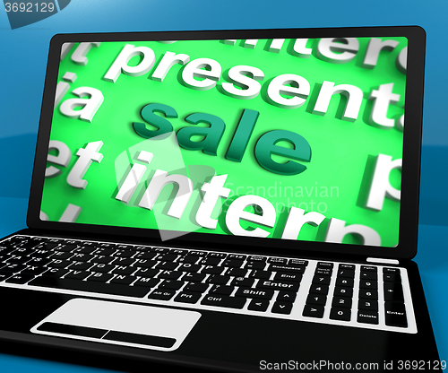 Image of Sale Laptop Shows Cheap Discounts Or Offers Online