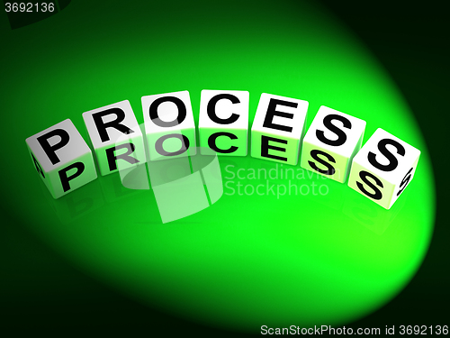 Image of Process Dice Represent Techniques Systems and Steps