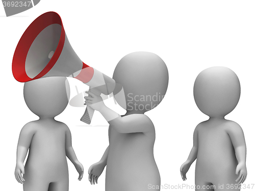 Image of Loud Hailer Character Shows Proclamation Speech And Announcement