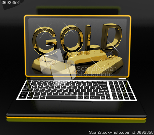 Image of Gold On Laptop Showing Treasury