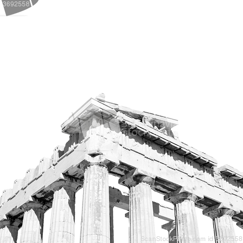 Image of acropolis and  historical   athens in greece the old architectur