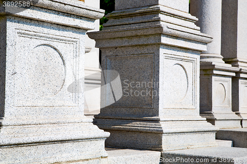 Image of  old column in the  country  of europe italy 