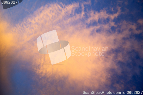 Image of sunrise in the colored sky  