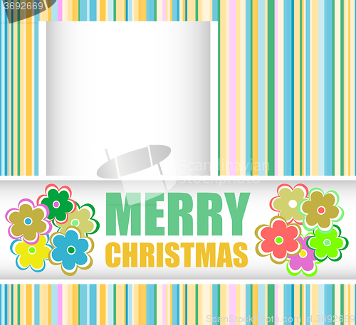 Image of Merry Christmas unique xmas design elements. Great design element for congratulation cards, banners and flyers.