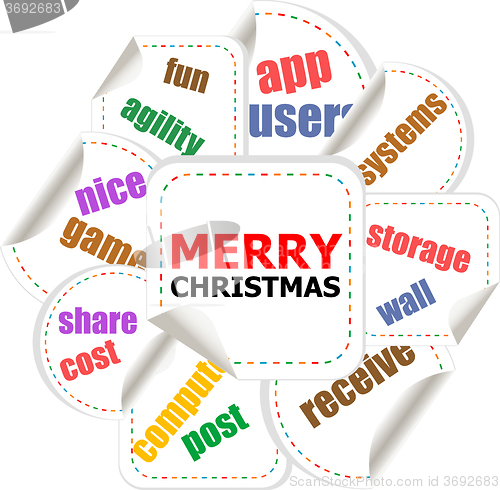 Image of Merry Christmas - unique xmas design element. Great design element for congratulation cards, banners and flyers. Happy new year