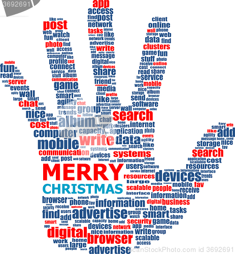 Image of Merry Christmas - unique xmas design element. Great design element for congratulation cards, banners and flyers. Happy new year