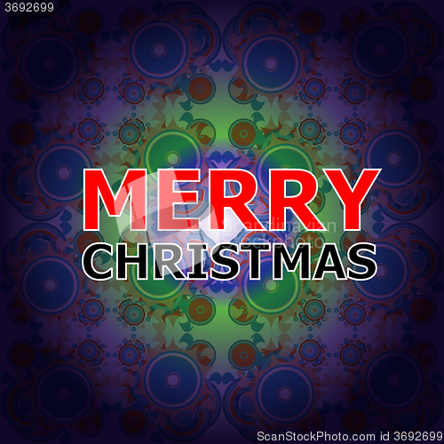 Image of Merry Christmas and Happy New Year lettering Greeting Card. Vector illustration