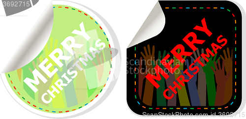 Image of Merry Christmas - unique xmas design element. Great design element for congratulation cards, banners and flyers. Happy new year