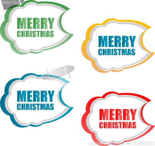 Image of Vector Merry Christmas stickers set isolated on white