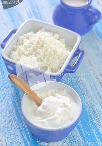 Image of cottage,milk and sour cream