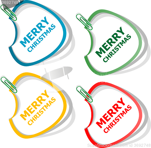 Image of Merry christmas stickers. creative concept vector background for Web and Mobile Applications, Happy New Year. Illustration template design, holiday infographic, page, banner. 