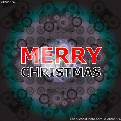 Image of Merry Christmas vintage frame. Vector Vintage Christmas Card. Grunge effects