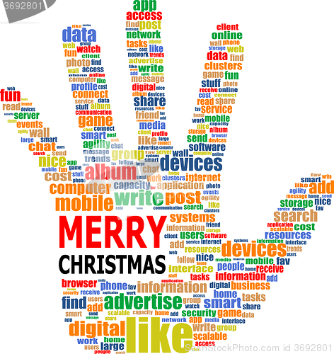 Image of Merry Christmas - unique xmas design element. Great design element for congratulation cards, banners and flyers. Happy new year