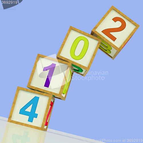 Image of Two Thousand And Fourteen Blocks Mean Year 2014
