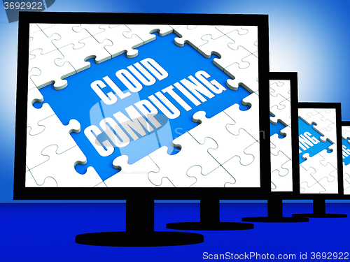 Image of Cloud Computing On Monitors Showing System Networks