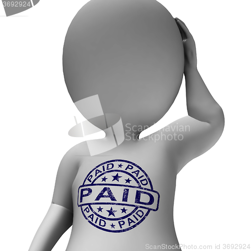 Image of Paid Stamp On Man Showing Invoice Payment Confirmation