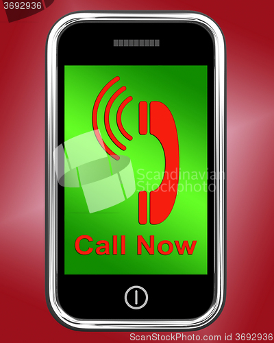 Image of Call Now On Phone Shows Talk or Chat