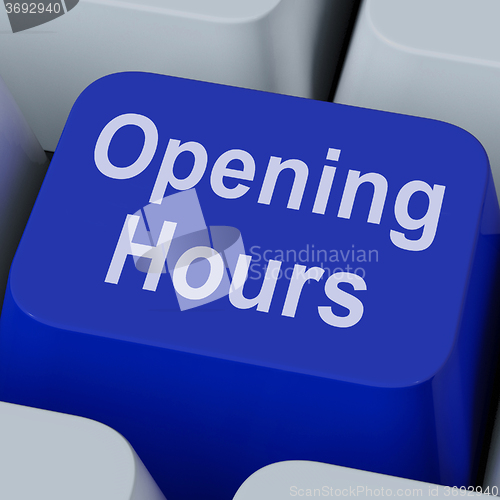 Image of Opening Hours Key Shows Retail Business Open