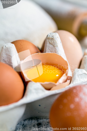 Image of Yolk in a broken egg.