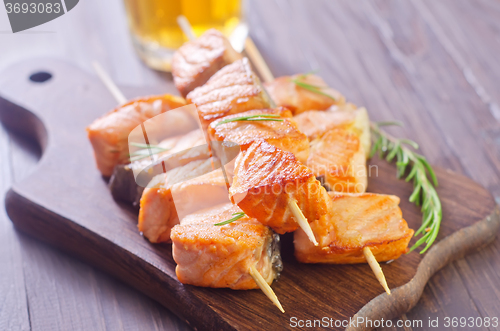 Image of salmon kebab