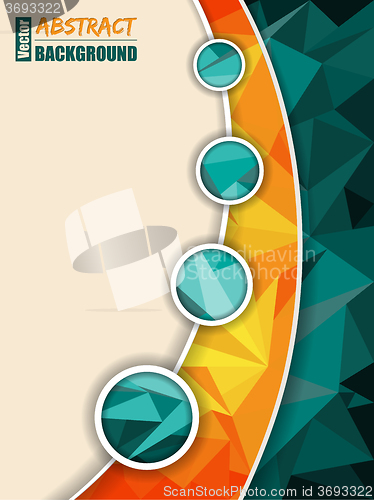 Image of Abstract turquoise brochure with orange transparent stripe