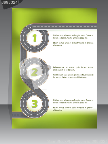 Image of Infographic template with two lane road