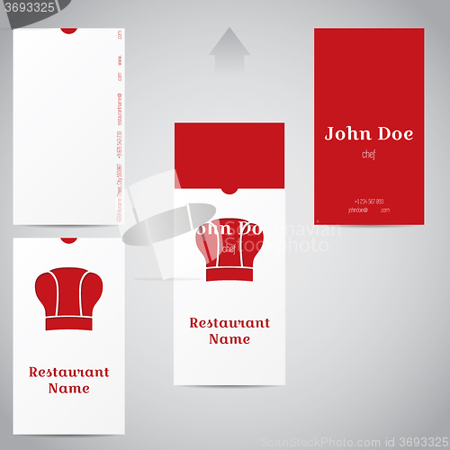 Image of Two piece business card with chef hat
