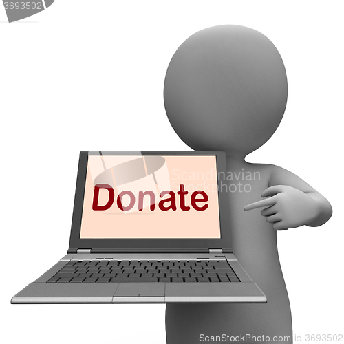 Image of Donate Laptop Shows Contribute Donations And Fundraising