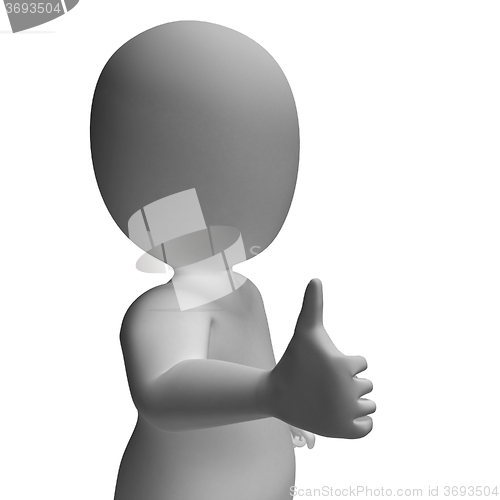 Image of Thumbs Up Showing Support Approval And Confirmation