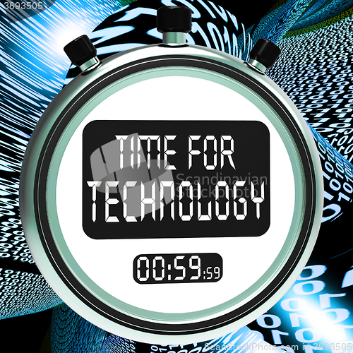 Image of Time For Technology Message Showing Innovation Improvement And H