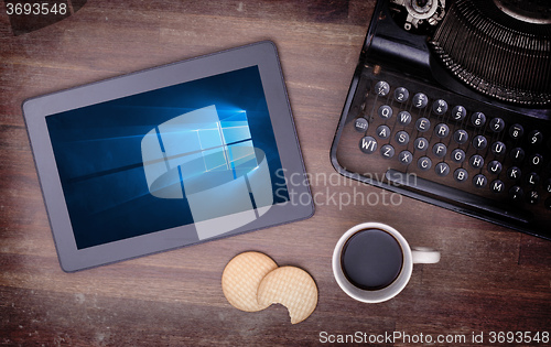 Image of HEERENVEEN, NETHERLANDS, June 6, 2015: Tablet computer with Wind