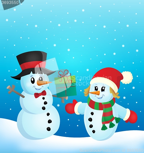 Image of Christmas snowmen theme image 2