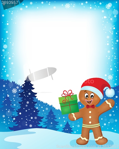 Image of Gingerbread man theme frame 1
