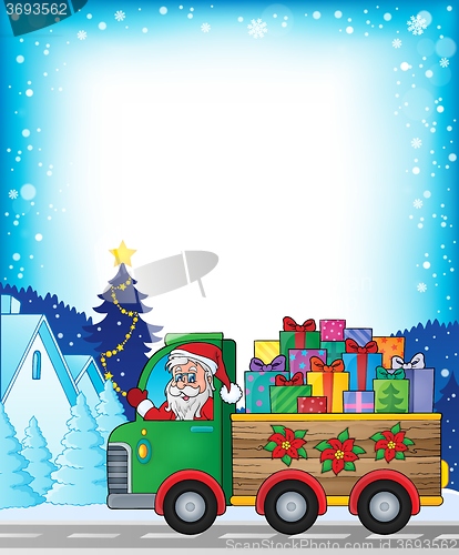 Image of Frame with Christmas truck theme 1