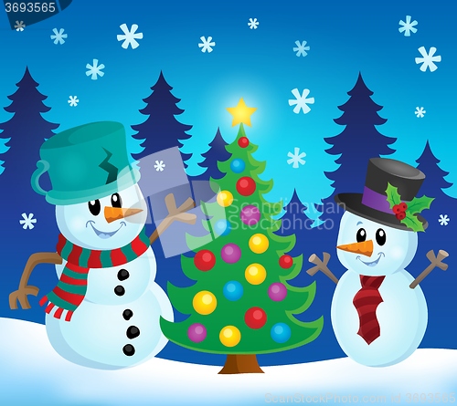Image of Christmas snowmen theme image 1