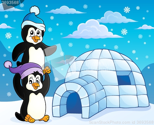 Image of Igloo with penguins theme 3