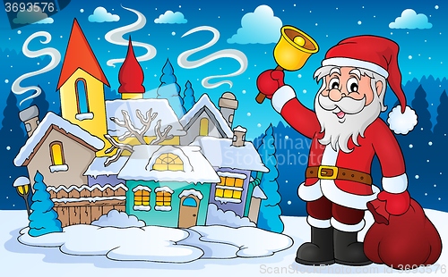 Image of Santa Claus with bell theme image 4