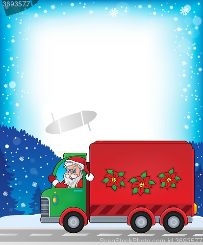 Image of Frame with Christmas van theme 1