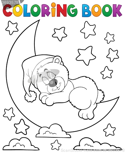 Image of Coloring book sleeping bear theme 2